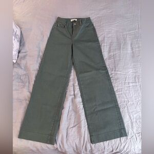 Warp + Weft Green Flare & Wide Leg Jeans NWOT